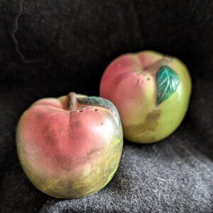Ceramic decorative apple salt and pepper shakers